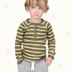 Doby Bluse - Burnt Olive stripes