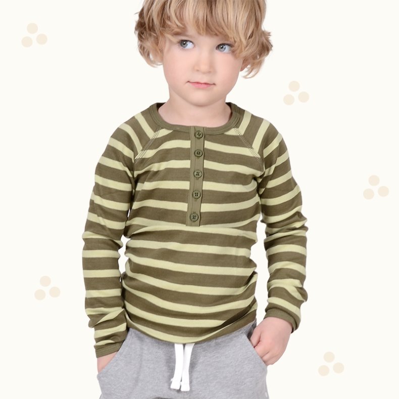 Doby Bluse - Burnt Olive stripes