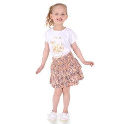 Fiona top - White / gold print