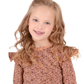 Herdis bluse - Camel flower