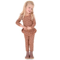 Line Leggings - Camel flower