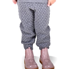 Rista baby bukser - Grey melange