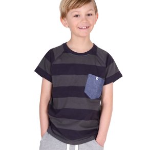 Silas T-shirt - Ebony stripes