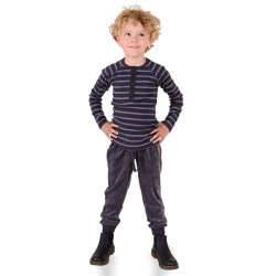 Doby Bluse - Ebony &amp; Shadow Blue