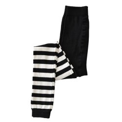 Leggings / stribet sort cream