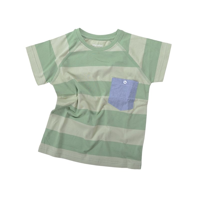Silas T-shirt - Dusty green stripes